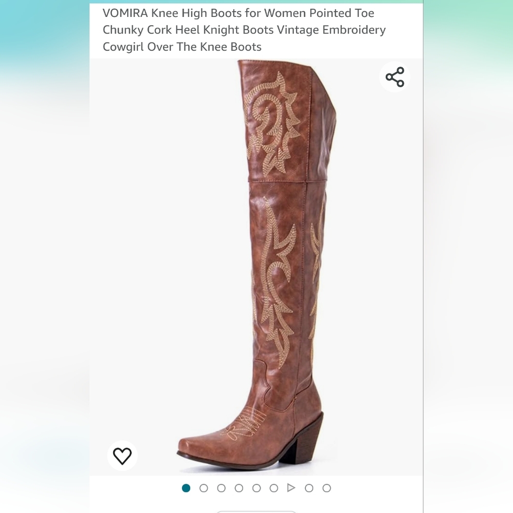 Tall over the knee cowboy boots